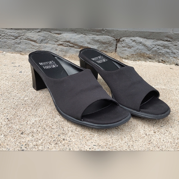 Mootsies Tootsies Freddi Black Banded Chunk Heel, Size 8, Black - Picture 8 of 15